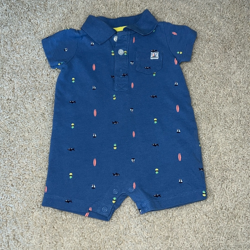 Carter's Blue One Piece with Colorful Accents
